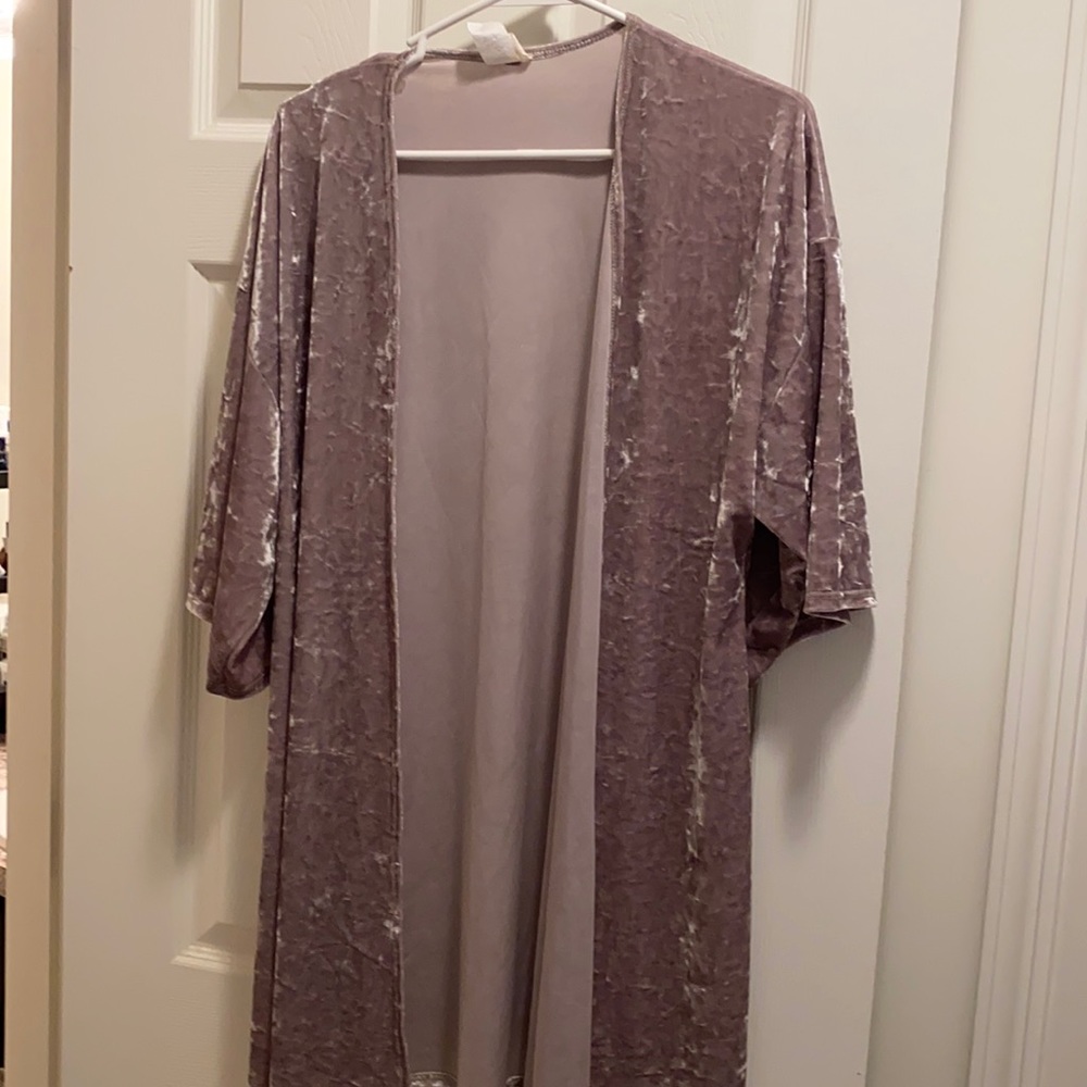 Caution to the Wind Smoke Colored Velvet Kimono